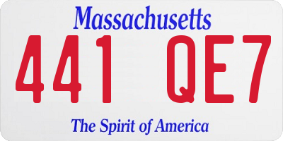 MA license plate 441QE7