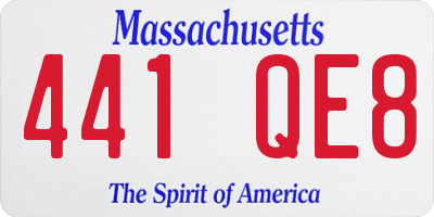 MA license plate 441QE8