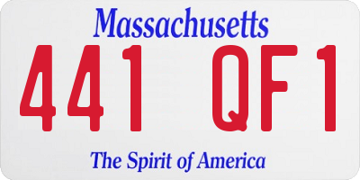 MA license plate 441QF1