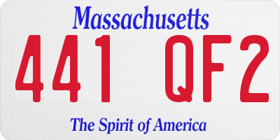 MA license plate 441QF2
