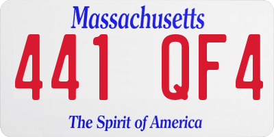 MA license plate 441QF4