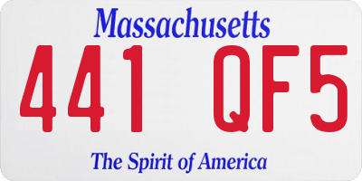 MA license plate 441QF5