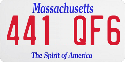 MA license plate 441QF6