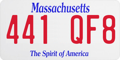 MA license plate 441QF8