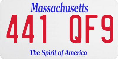MA license plate 441QF9