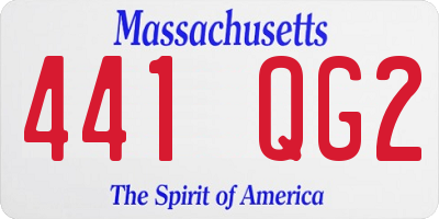 MA license plate 441QG2