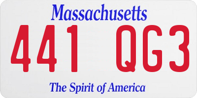 MA license plate 441QG3