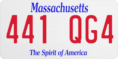 MA license plate 441QG4