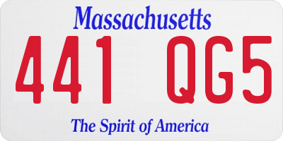 MA license plate 441QG5