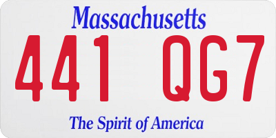 MA license plate 441QG7