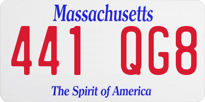 MA license plate 441QG8