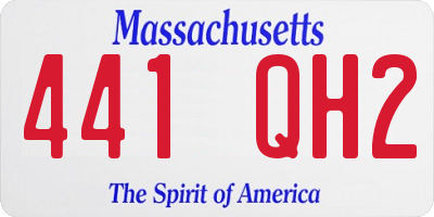MA license plate 441QH2
