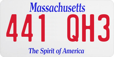 MA license plate 441QH3