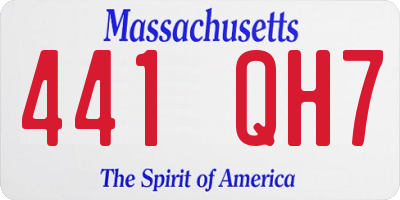 MA license plate 441QH7