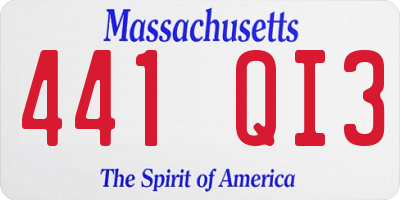 MA license plate 441QI3