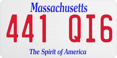 MA license plate 441QI6