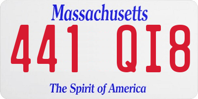 MA license plate 441QI8
