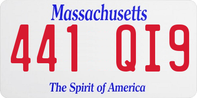 MA license plate 441QI9