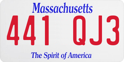 MA license plate 441QJ3