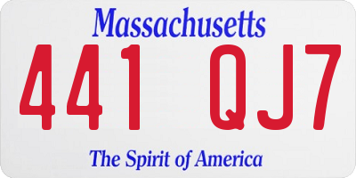 MA license plate 441QJ7