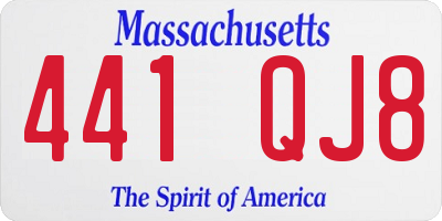 MA license plate 441QJ8
