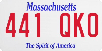 MA license plate 441QK0