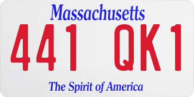MA license plate 441QK1