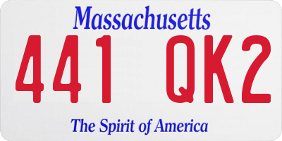 MA license plate 441QK2