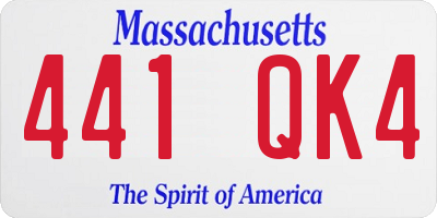 MA license plate 441QK4