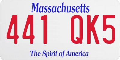 MA license plate 441QK5