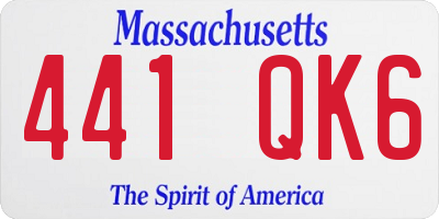 MA license plate 441QK6