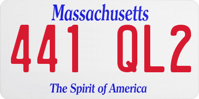 MA license plate 441QL2