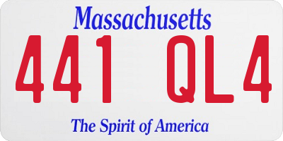 MA license plate 441QL4
