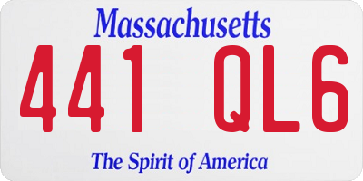 MA license plate 441QL6