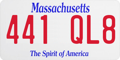 MA license plate 441QL8