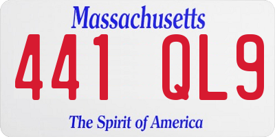 MA license plate 441QL9