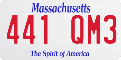 MA license plate 441QM3