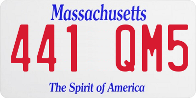 MA license plate 441QM5