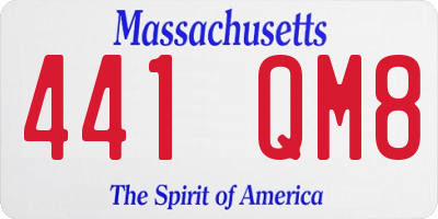 MA license plate 441QM8
