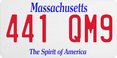 MA license plate 441QM9