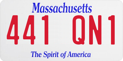 MA license plate 441QN1