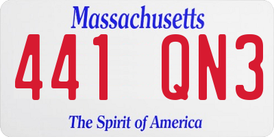 MA license plate 441QN3