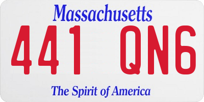 MA license plate 441QN6