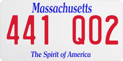 MA license plate 441QO2