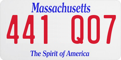MA license plate 441QO7