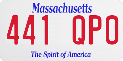 MA license plate 441QP0