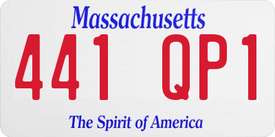 MA license plate 441QP1