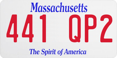 MA license plate 441QP2