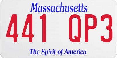 MA license plate 441QP3