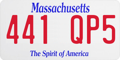 MA license plate 441QP5